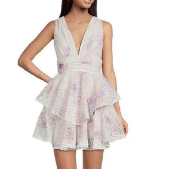 Gianni Bini | Dresses | Nwt Gianni Bini Christa Eyelet Tiered Tie Dyed Mini  Dress Size 8 | Poshmark